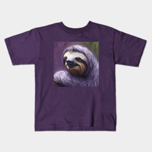 Emo Sloth Dyed Her Hair Purple Kids T-Shirt